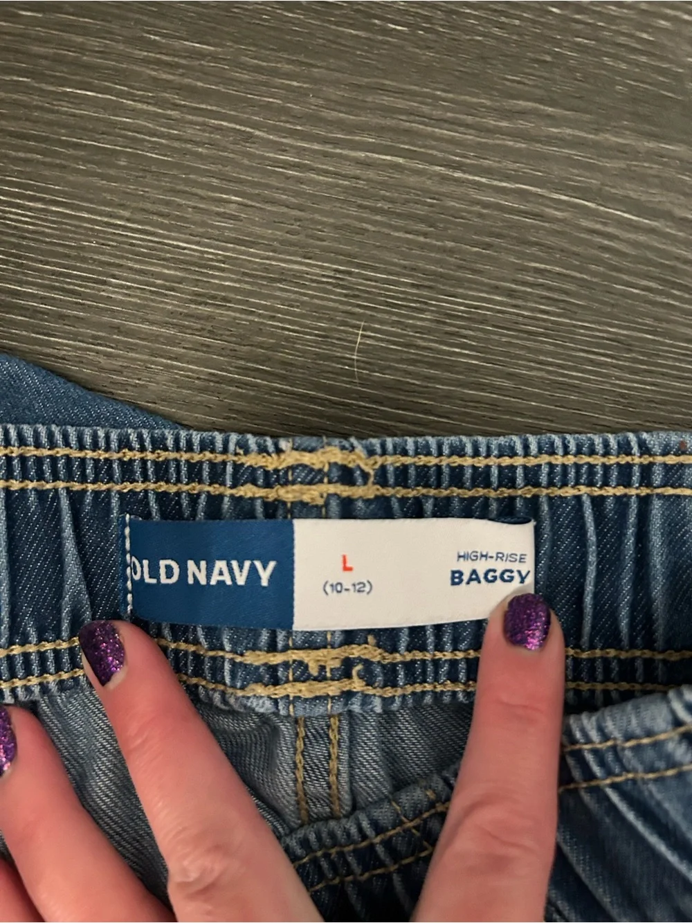 Old Navy Light Blue Girls Denim Wide Leg Jeans - Picture 3 of 4